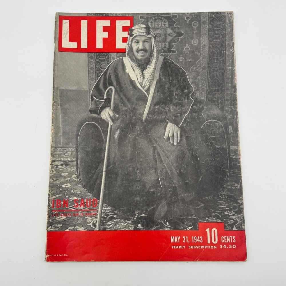 Vintage LIFE Magazine May 31 1943 Ibn Saud Saudi Arabia WWII Era News Ads